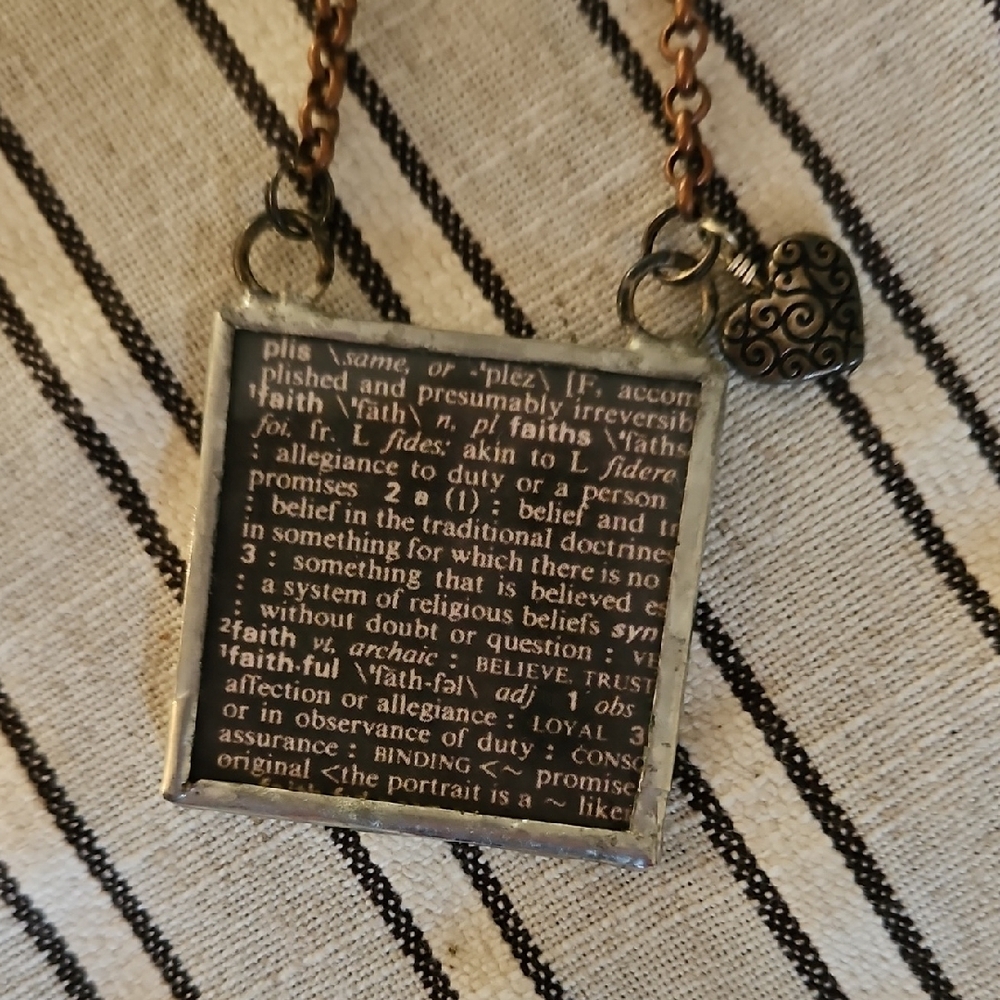 Silver Square Pendant Necklace - Picture 2 of 3